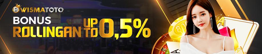 Bonus Rollingan Mingguan SLOT dan ARCADE hingga 0.5%